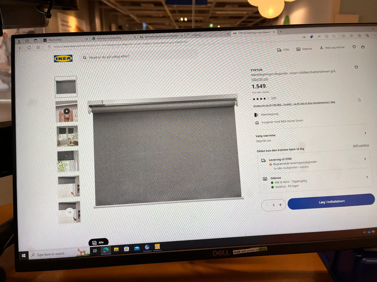 Billede 1 - 2 styk Mørklægnings rulle gardin fra Ikea