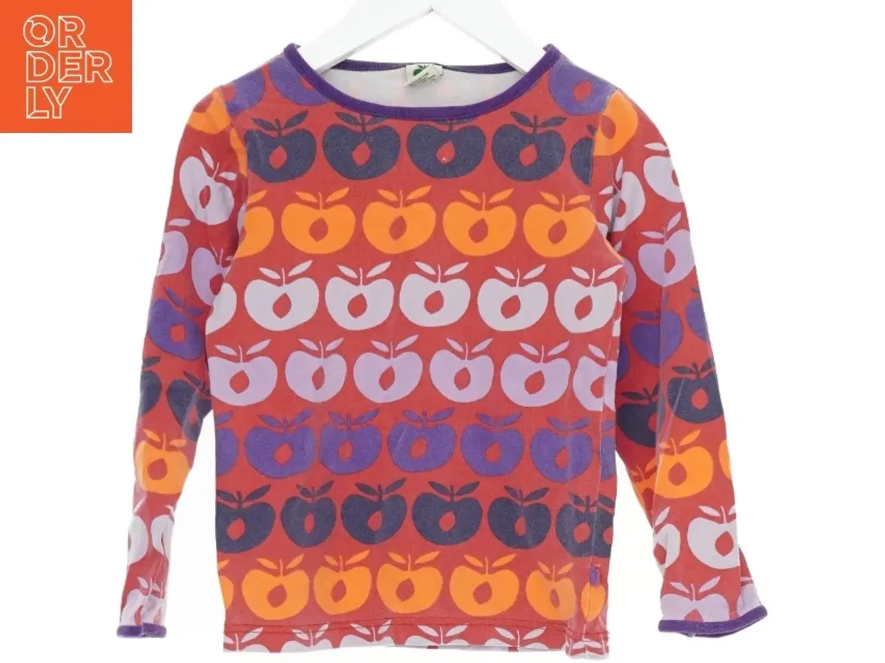 Billede 1 - Langærmet retro trøje med æbleprint fra Småfolk (str. 104)
