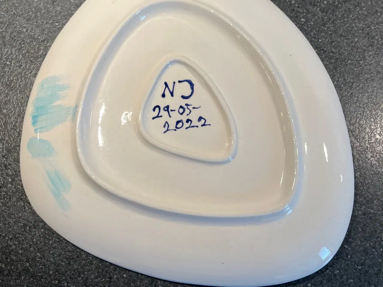 Billede 5 - Smukt unika fad i havets farver – Signeret NJ 