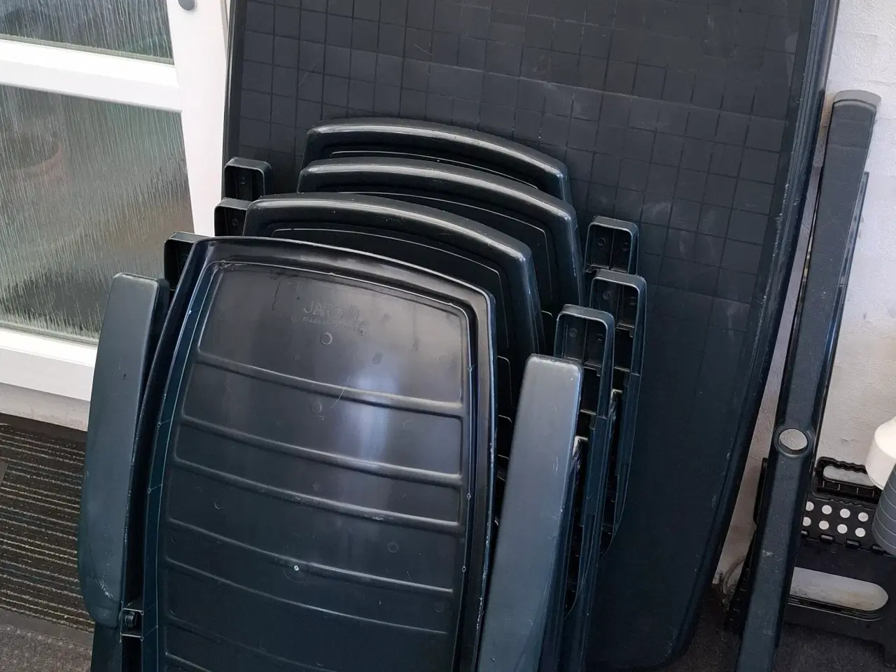 Billede 2 - Havemøbelsæt i mørkegrøn plast