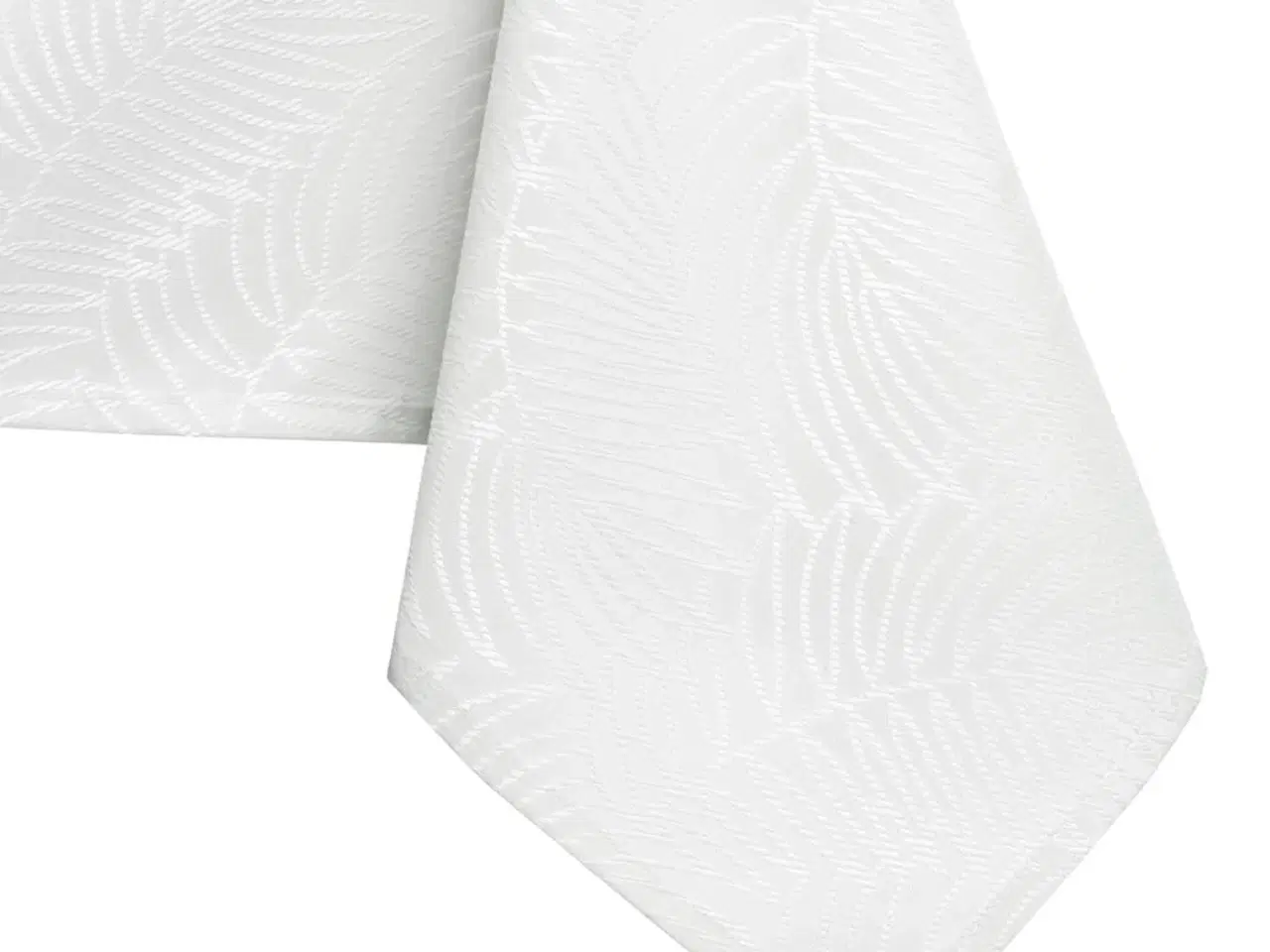 Billede 1 - Dug hvid 140x340 – AmeliaHome Gaia, præget bladmønster