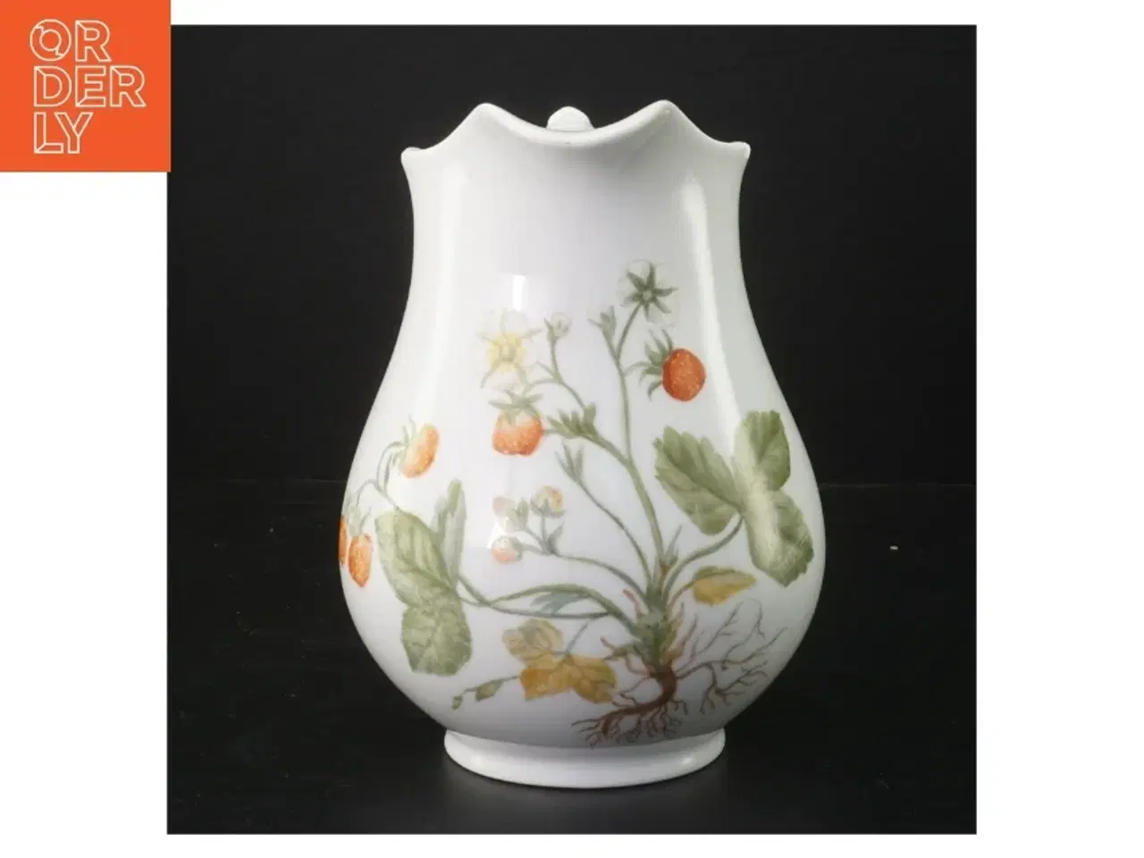 Billede 3 - Porcelænskande med jordbærmotiver fra KPM (str. 20 cm)