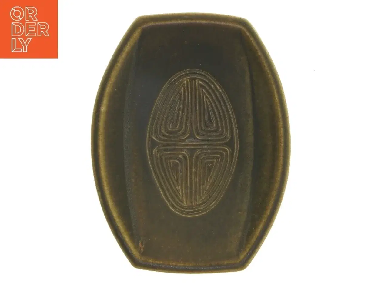 Billede 2 - Keramik tallerken med mønster (str. 26x20 cm) fra Michael Andersen Keramik