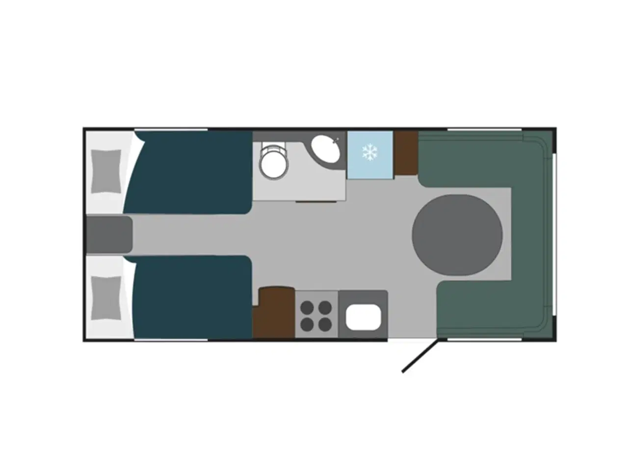 Billede 1 - 2026 - Polar Blueline 560 S   Lækker Vintervogn fra Polar med  enkelsenge fra Hinshøj Caravan