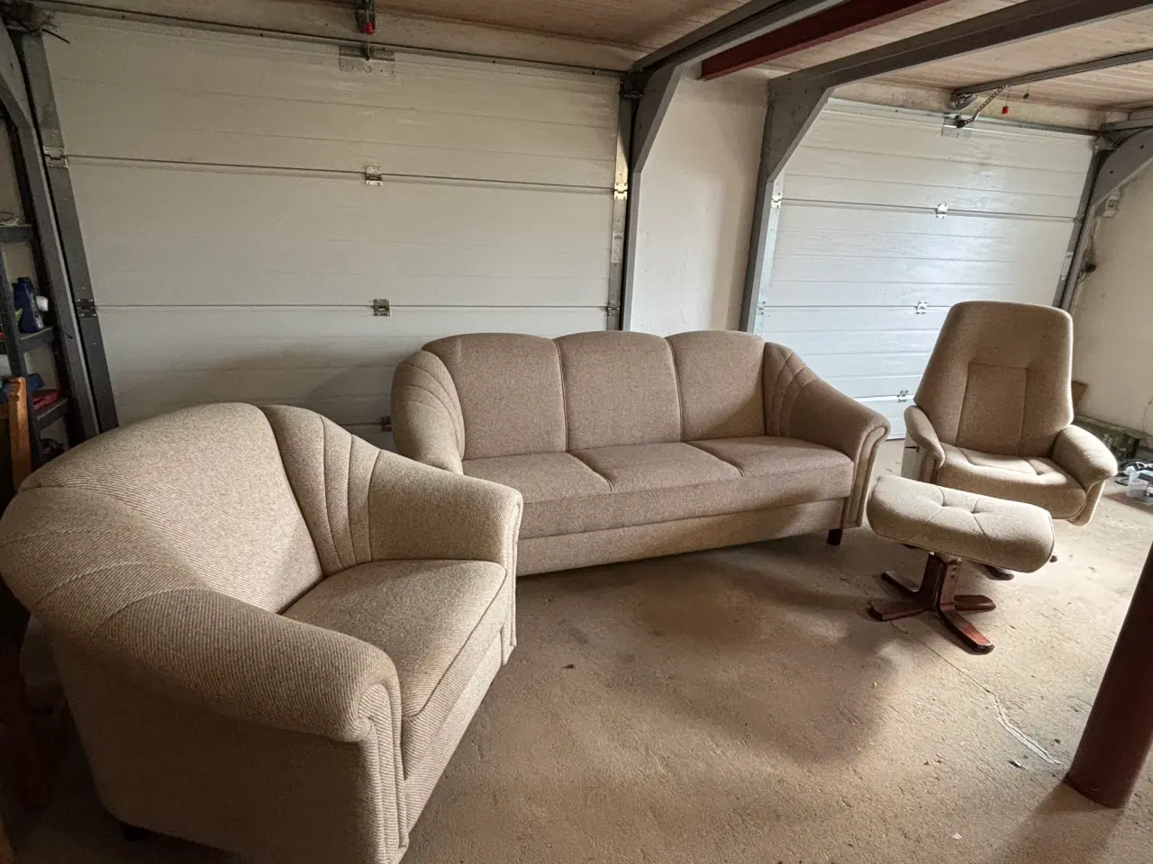 Billede 1 - Sofagruppe 3 Pers. + 1 + 1 drejestol m/skammel