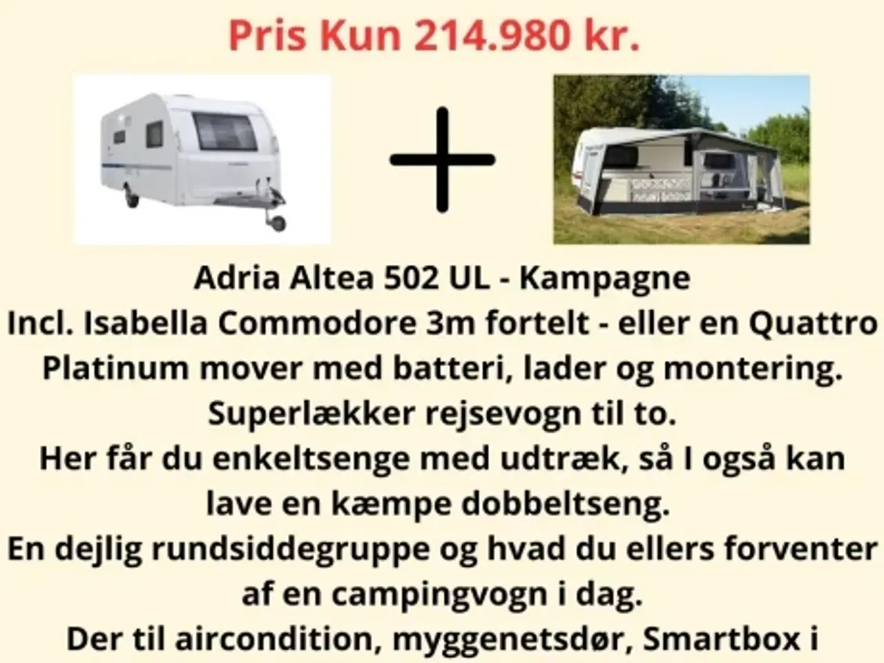 Billede 1 - Adria Altea 502 UL Kampagne