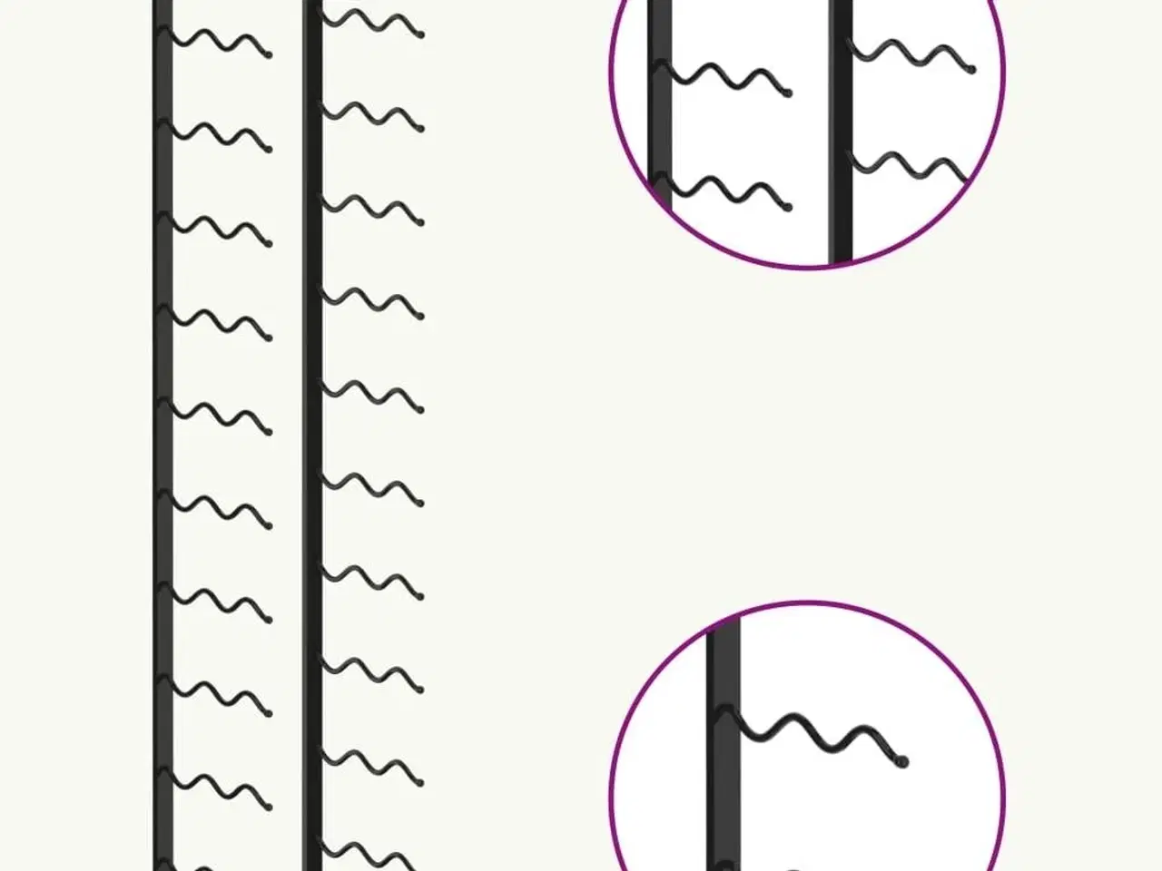 Billede 2 - Væghængt vinreol til 24 flasker jern sort