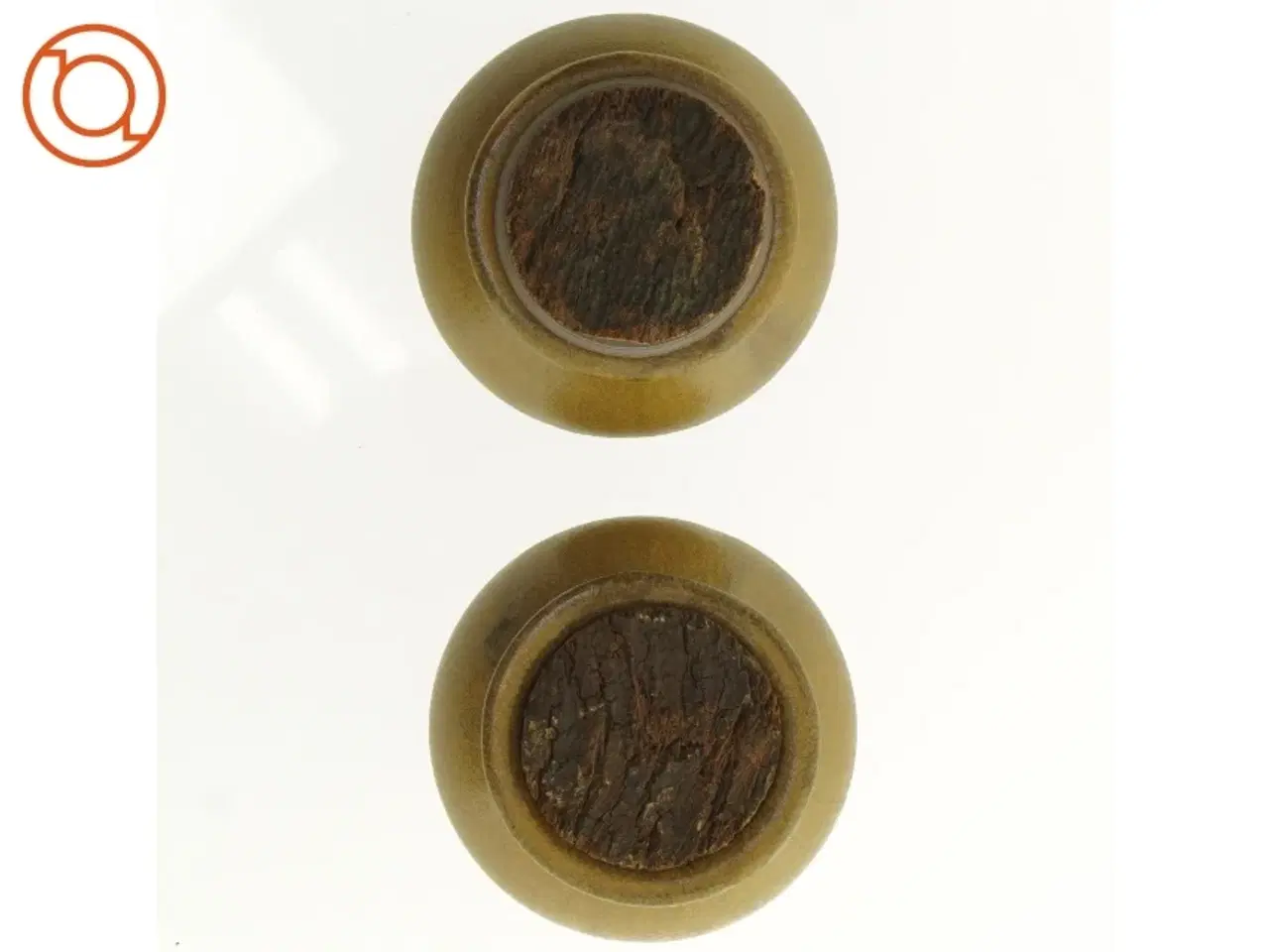 Billede 3 - 2 stk. Keramik Opbevaringskrukker med kork propper (str. 11 x 9 cm)