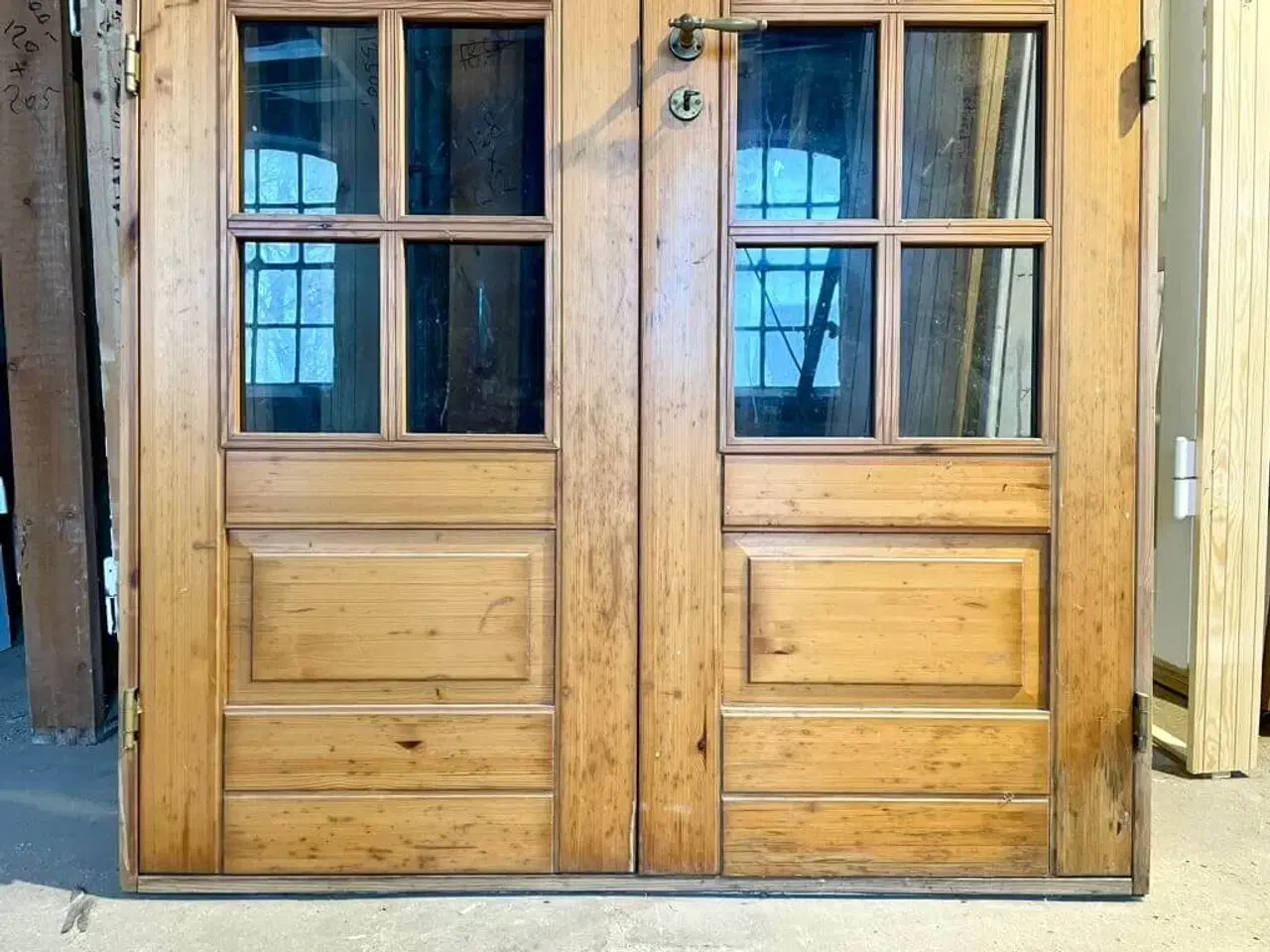 Billede 3 - Fin, dobbelt glasdør m. karm og bundstykke
