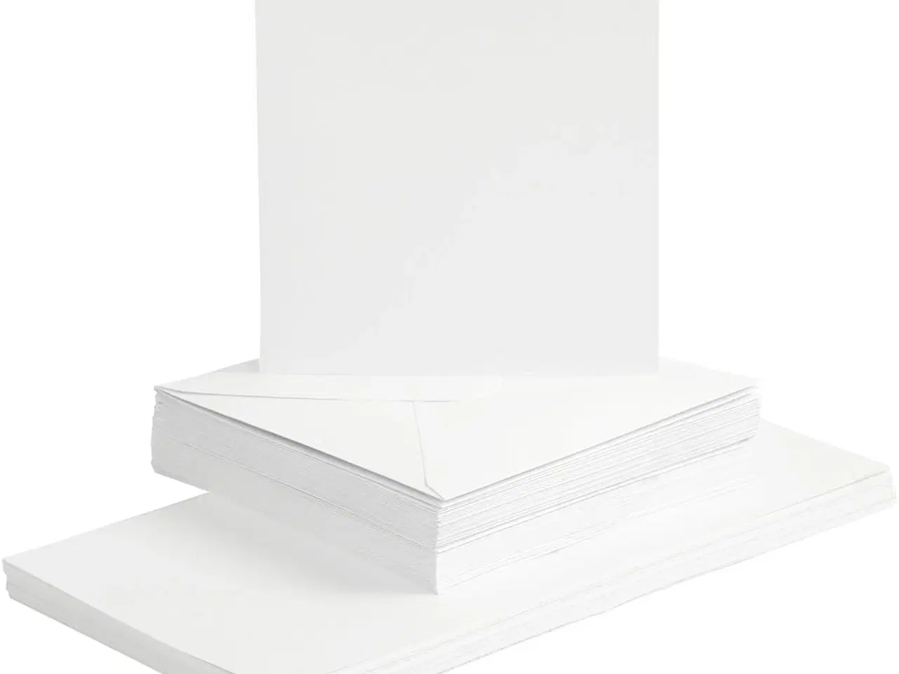 Billede 1 - Kort og kuverter, kort str. 15x15 cm, kuvert str. 16x16 cm, 120+240 g, hvid, 50sæt/ 1 pk.