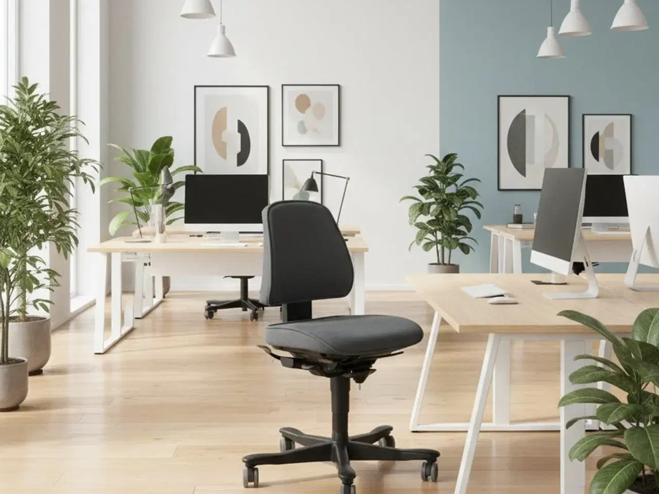 Billede 2 - Kinnarps Free Float 6110 Kontorstol – Grå/Sort Stel