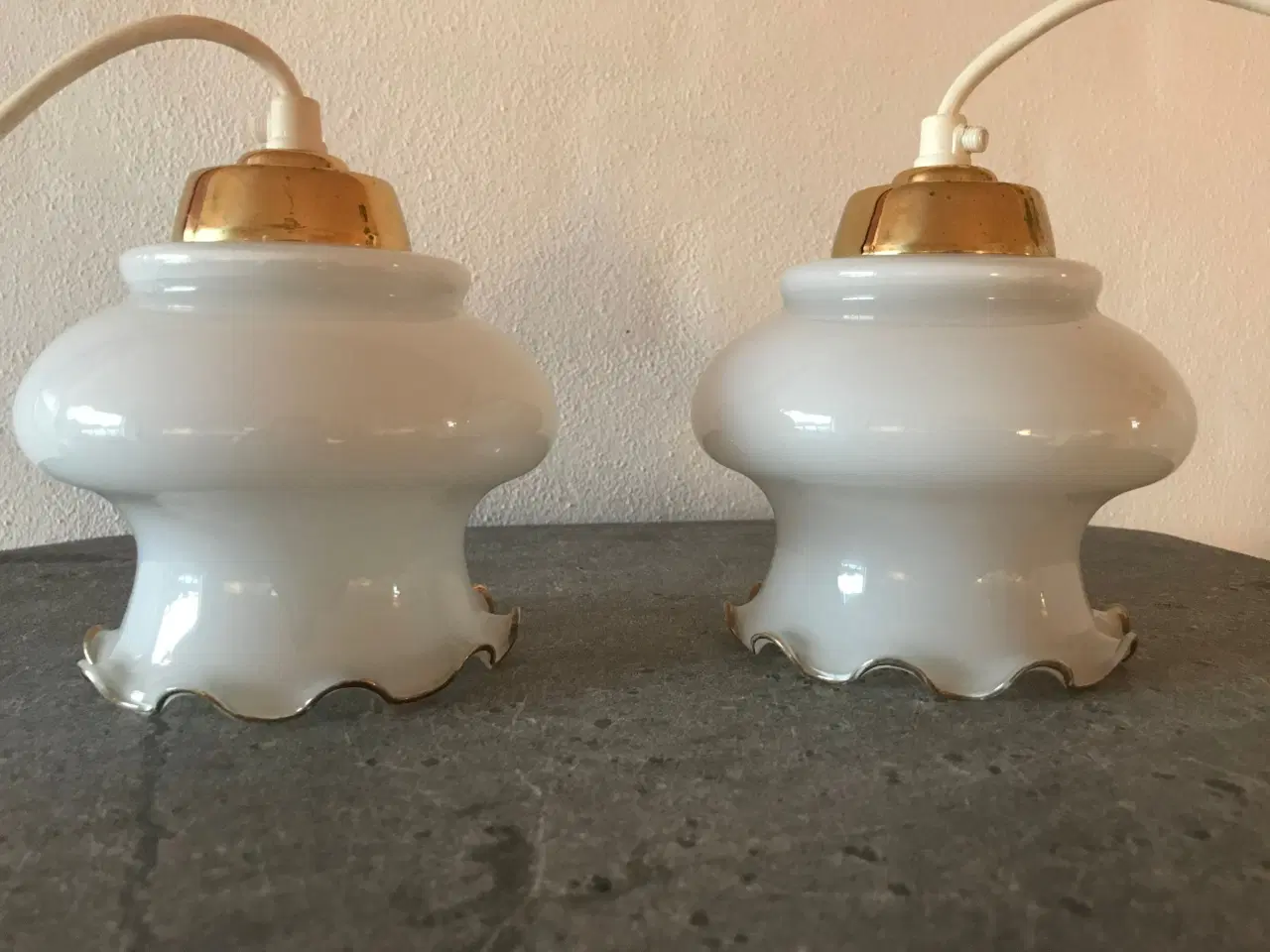 Billede 1 - Vintage lamper i messing og opaline