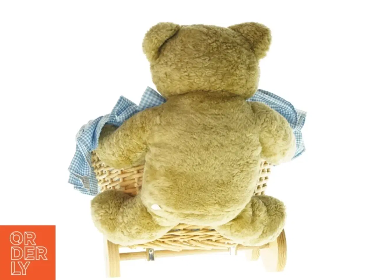 Billede 3 - Kurv med hjul, betræk og bamse