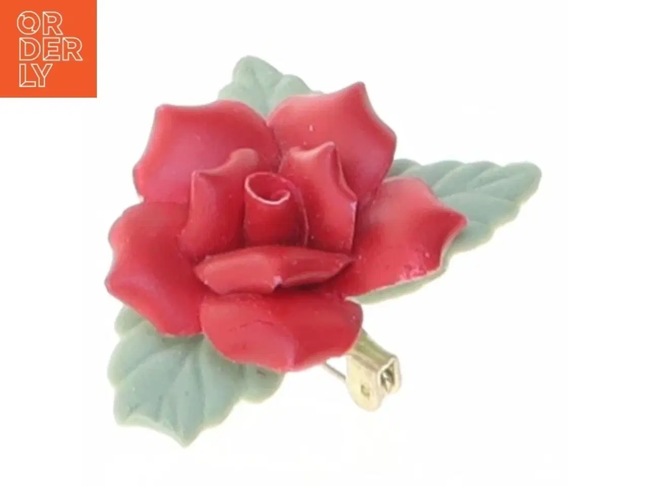 Billede 1 - Porcelænsrose broche (str. Ø 3 cm)