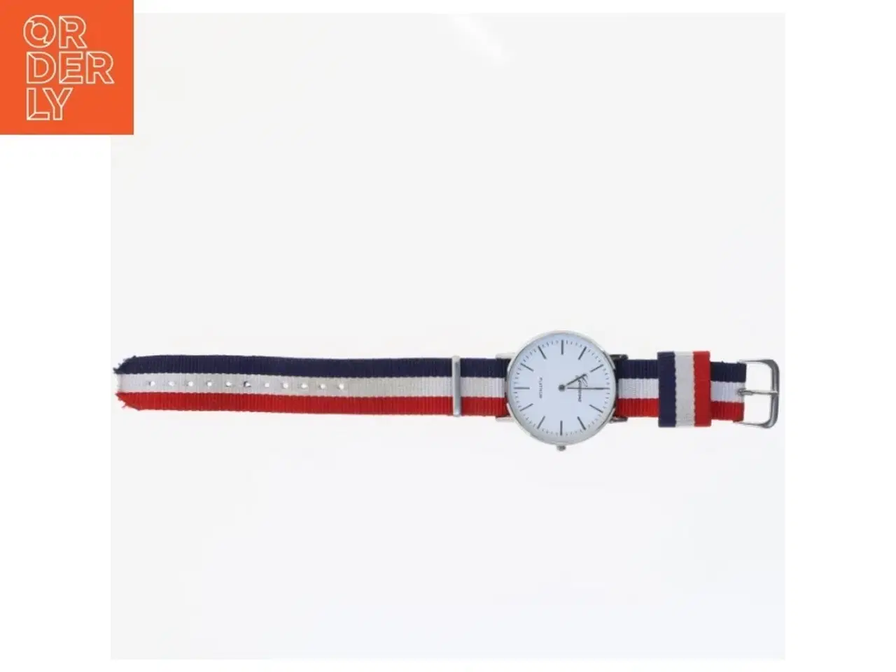 Billede 6 - Armbåndsur med stribet rem fra Geneva (str. 23,5 cm)