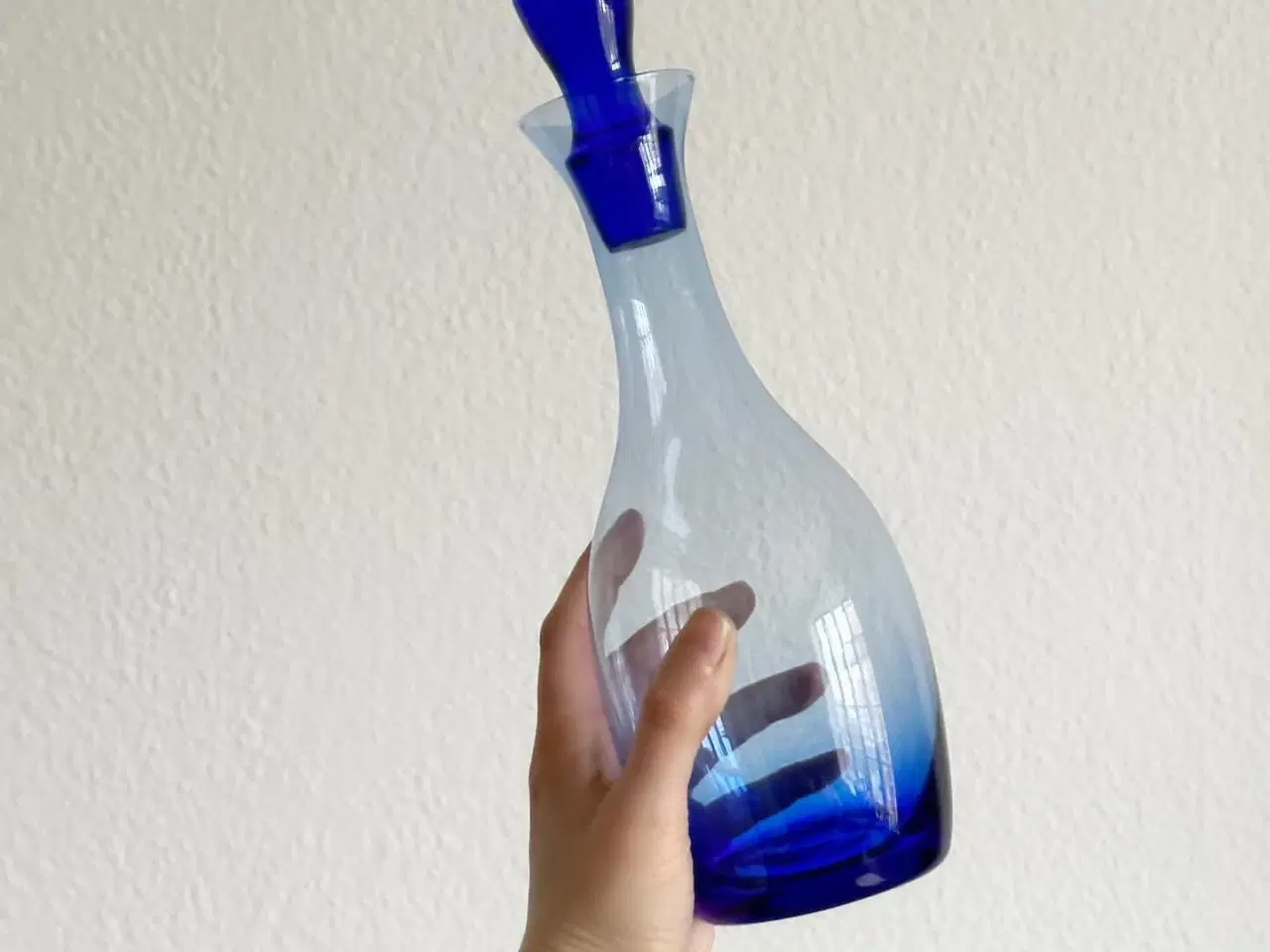 Billede 1 - Karaffel, blåt glas