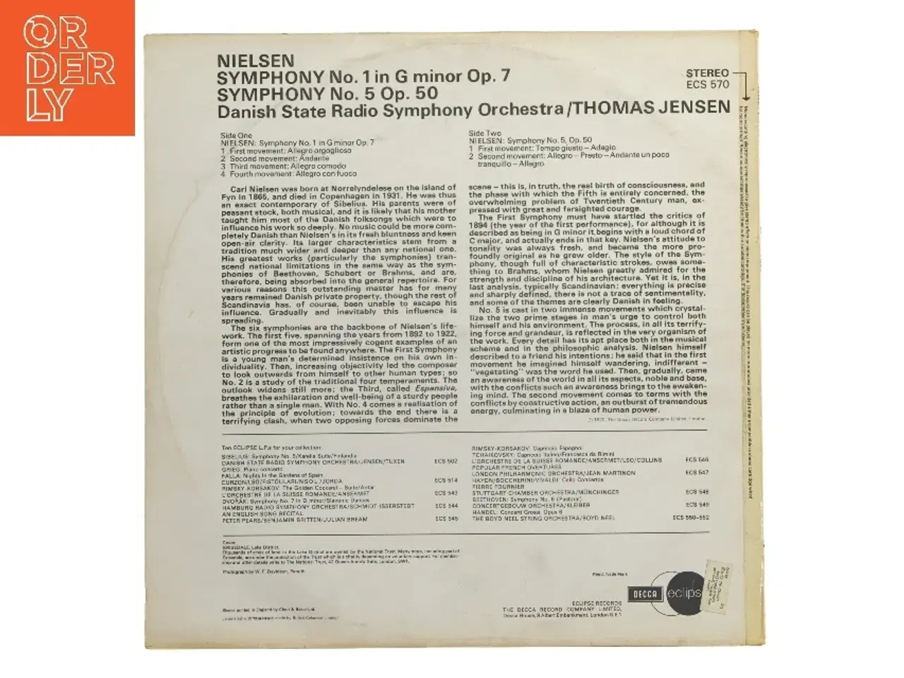 Billede 2 - Nielsen Symphony LP fra Decca Eclipse