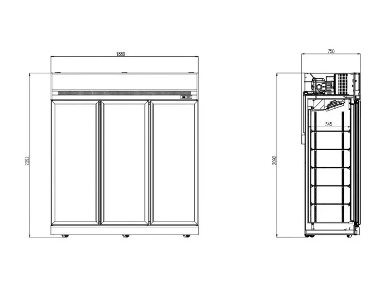 Billede 2 - Combisteel display køleskab – aluminium - 230 V