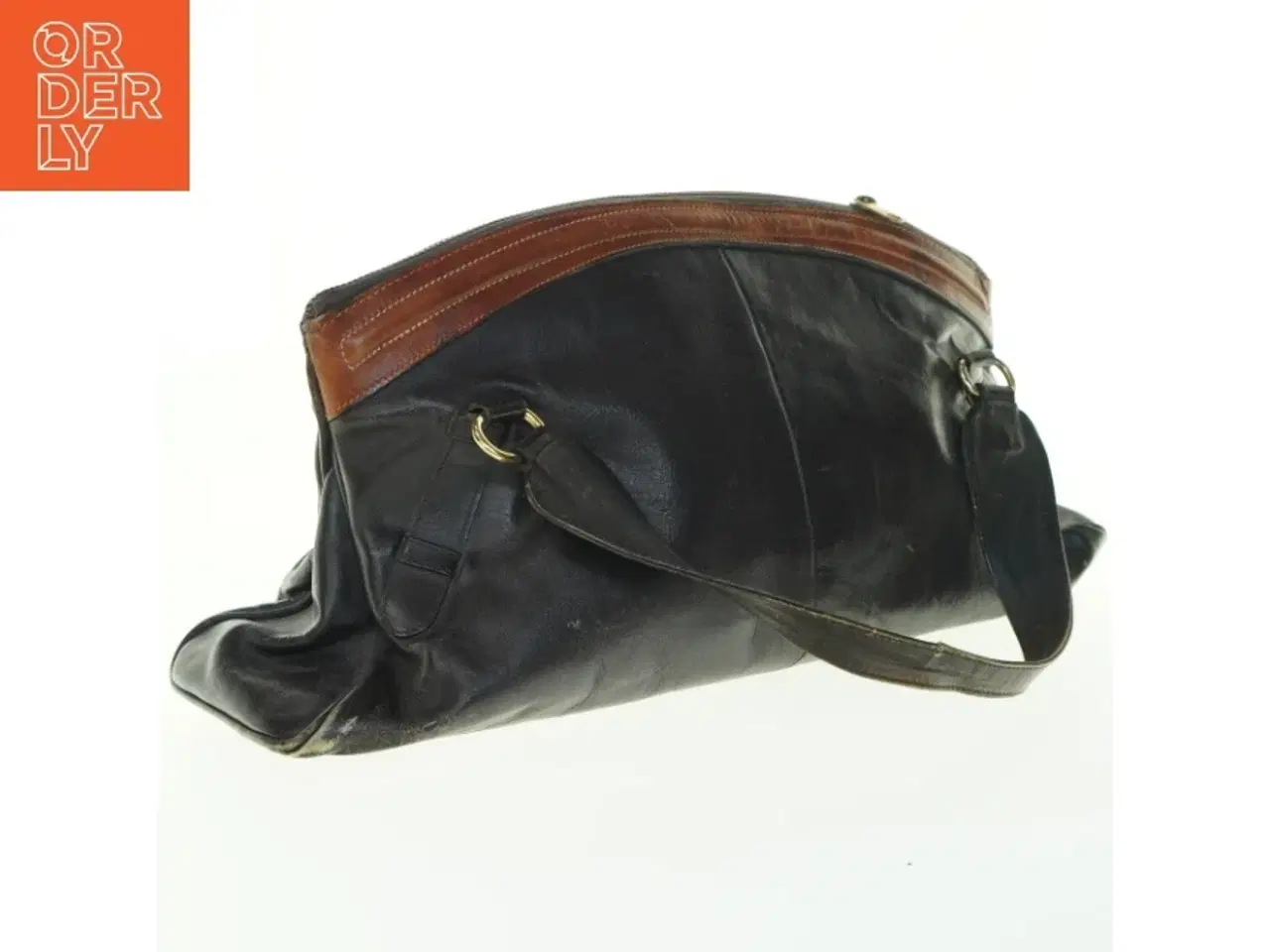 Billede 1 - Læder skuldertaske (str. 42x18 cm)
