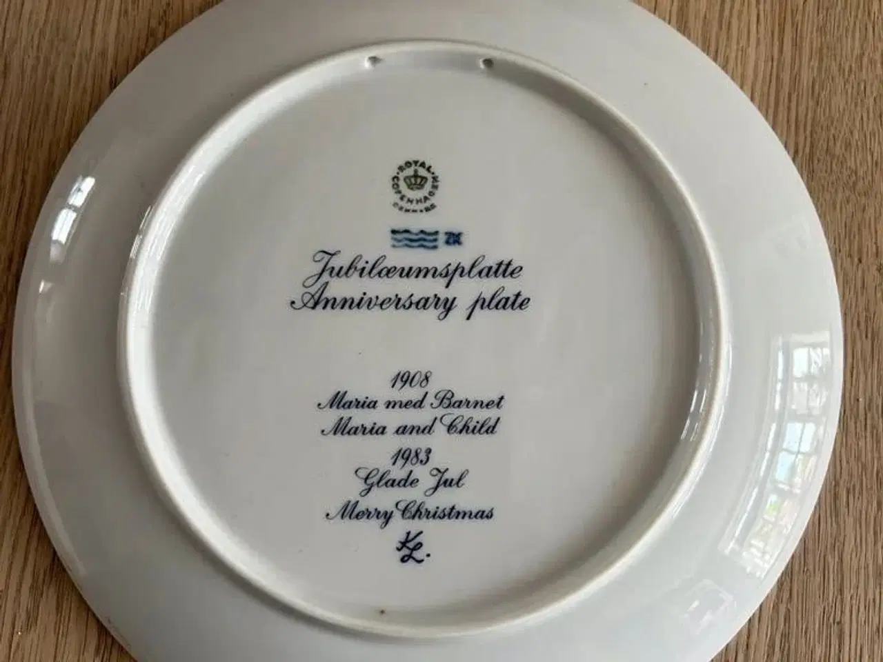 Billede 2 - Royal Copenhagen jule / jubilæumsplatte 1908-1983