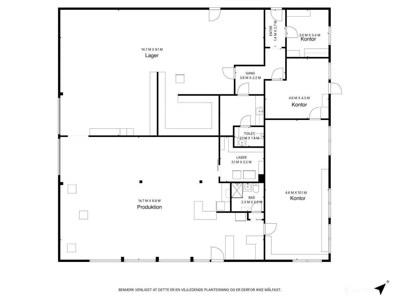 Billede 8 - Kontor- lager- og produktionslejemål med to porte i gadeniveau.