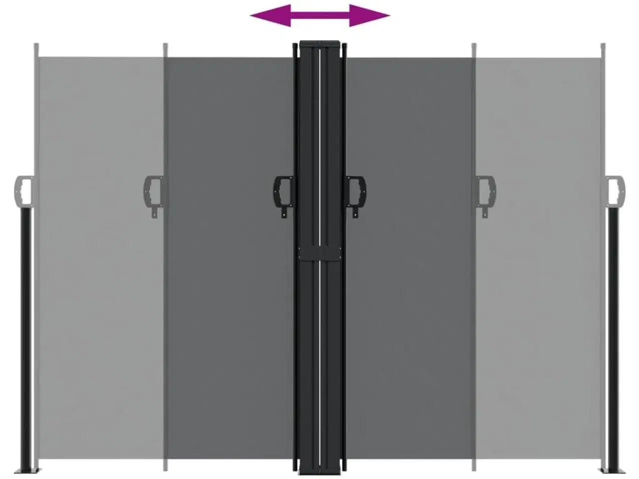 Billede 5 - Sammenrullelig sidemarkise 180x600 cm sort