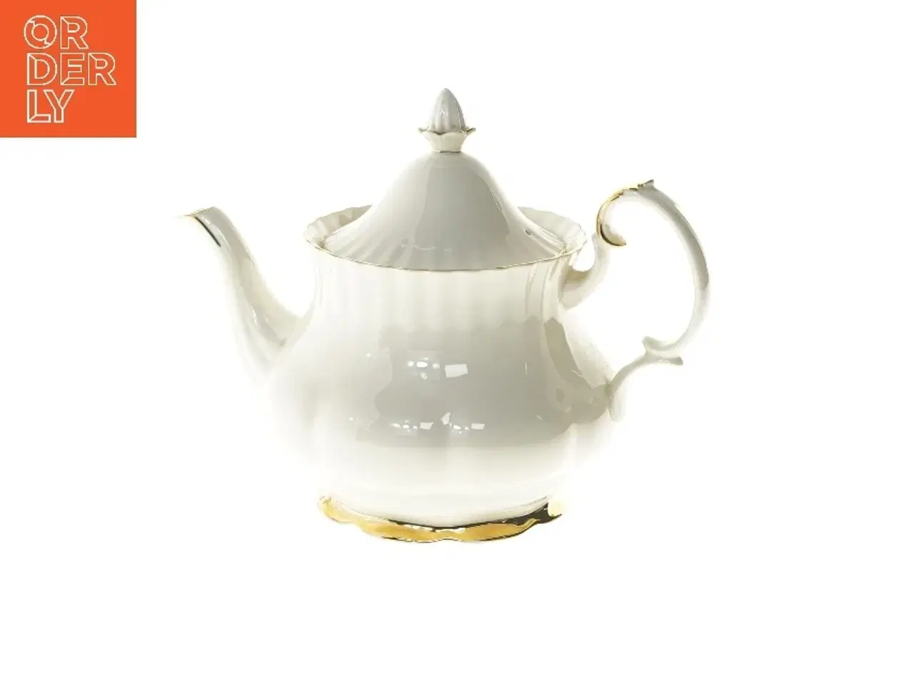 Billede 6 - Porcelæns tekande med guld kant fra Royal Albert (str. Ø 16x20 cm)