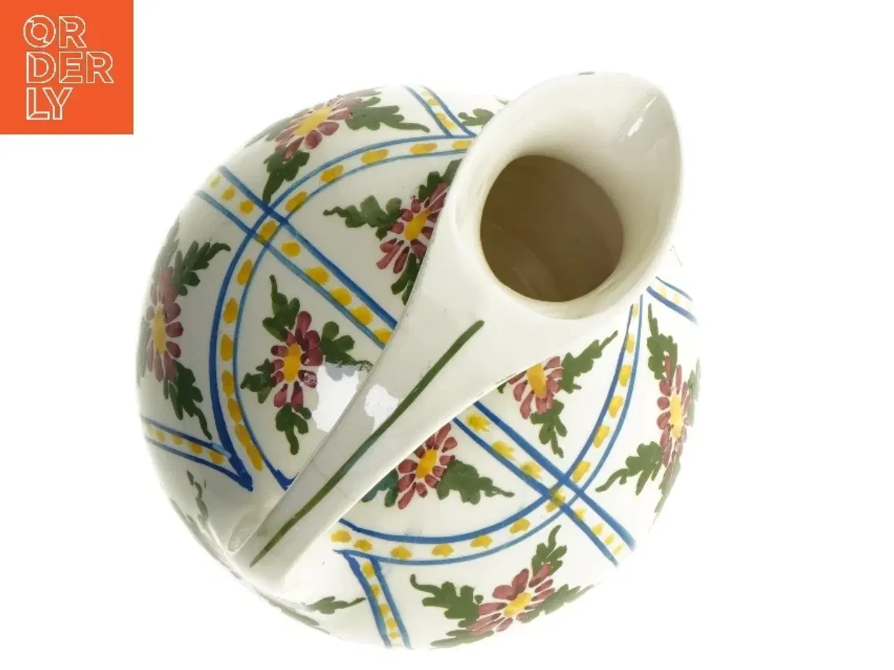 Billede 3 - Keramikkande med blomstermotiv (str. Ø 20 cm)