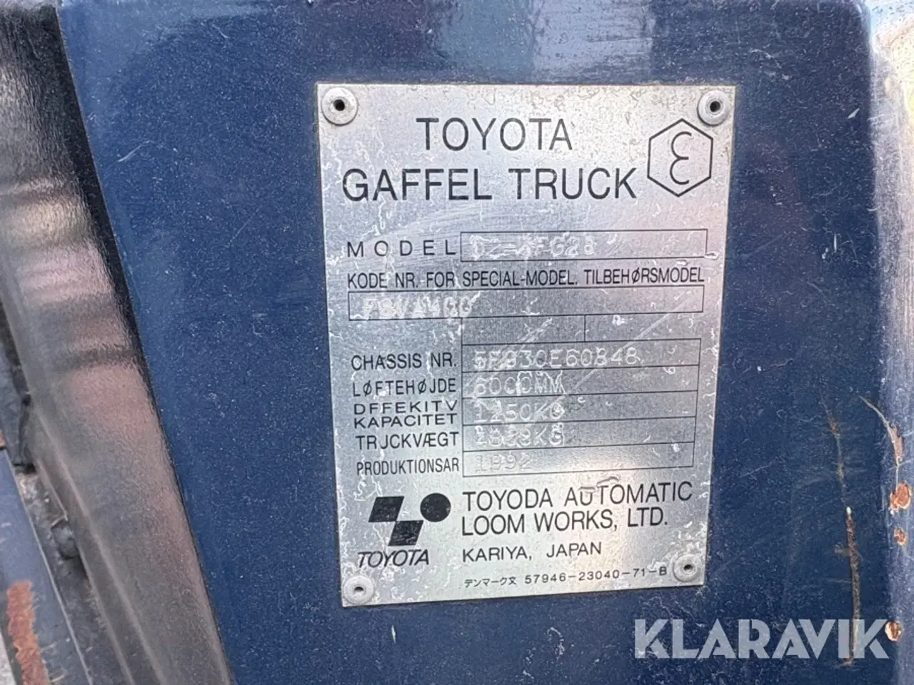 Billede 10 - Gaffeltruck Toyota 02-5F g28