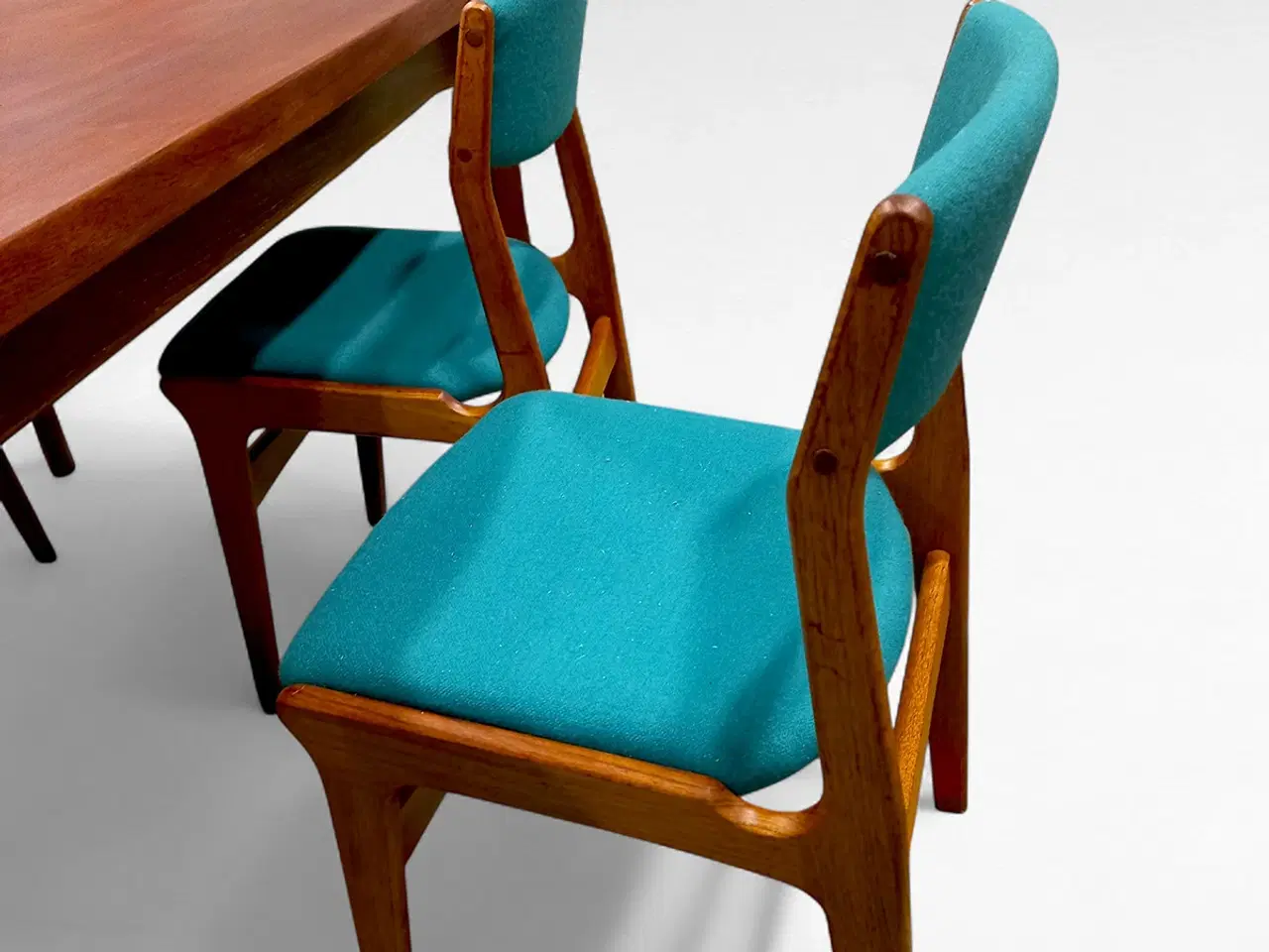 Billede 1 - 4 massiv teak spisebordsstole af Erik Buck