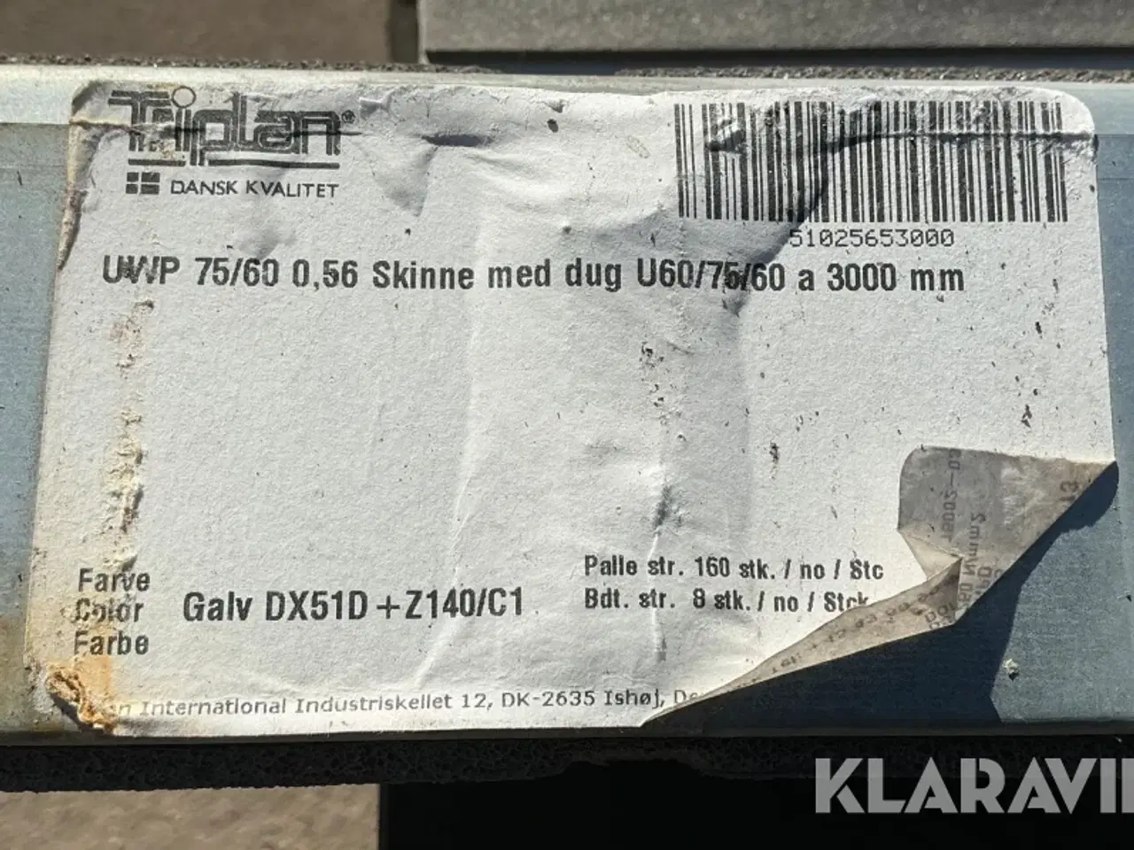 Billede 2 - Triplan75 skinne med 4 mm polyethendug - 3 meter 198 styk