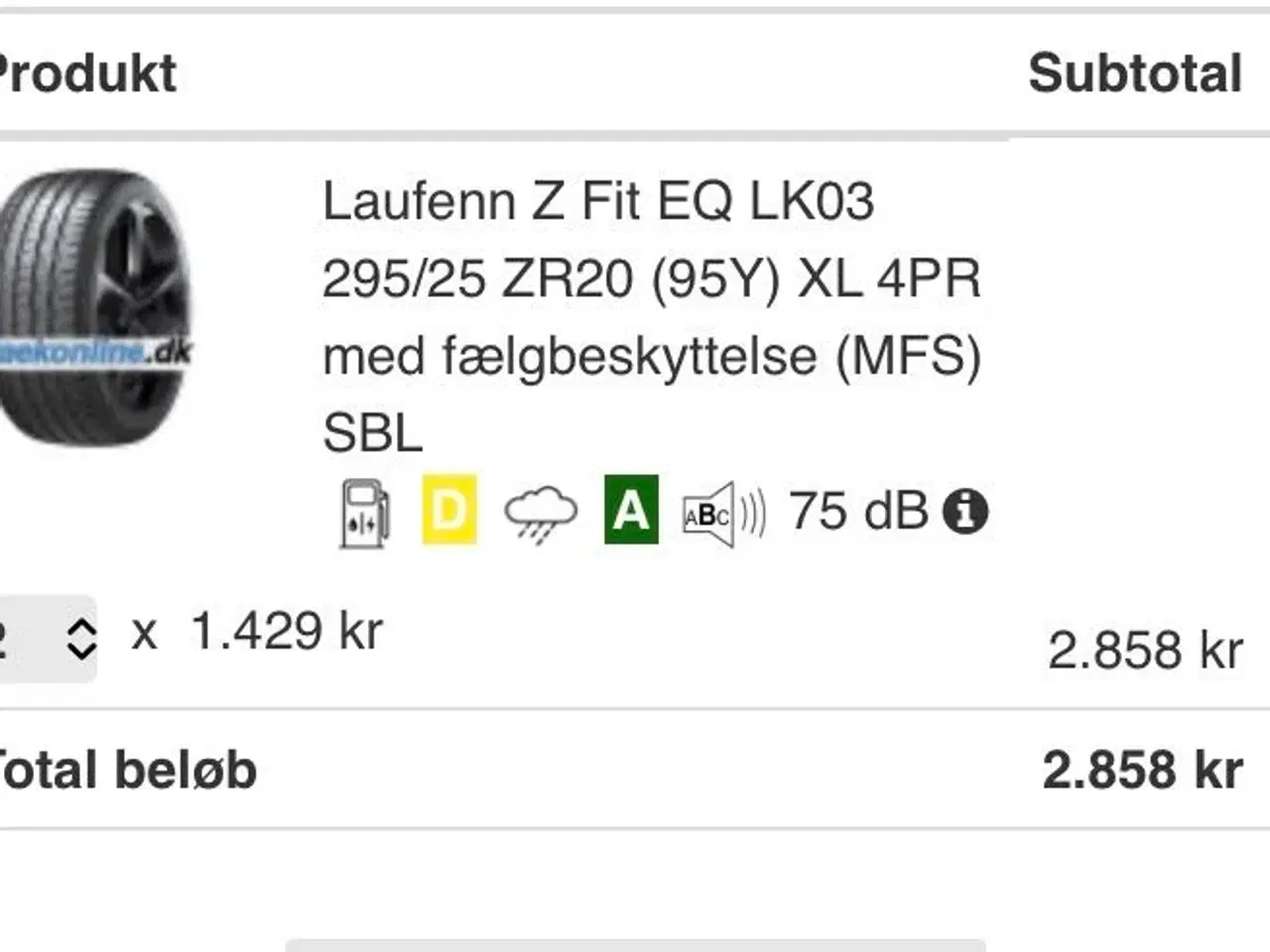 Billede 2 - 2 NYE Sommerdæk 295/25 ZR20