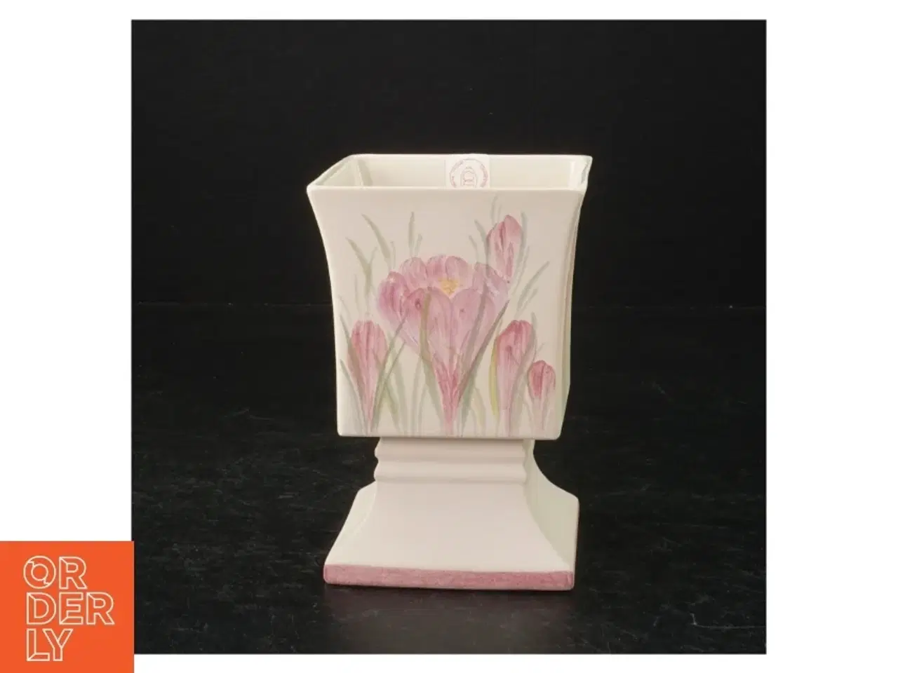 Billede 1 - Keramikvase med tulipanmotiv (str. 12,5 cm)