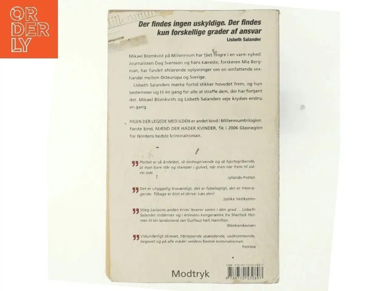 Billede 3 - Pigen der legede med ilden (Millennium, 2. Bind) af Stieg Larsson (Bog)
