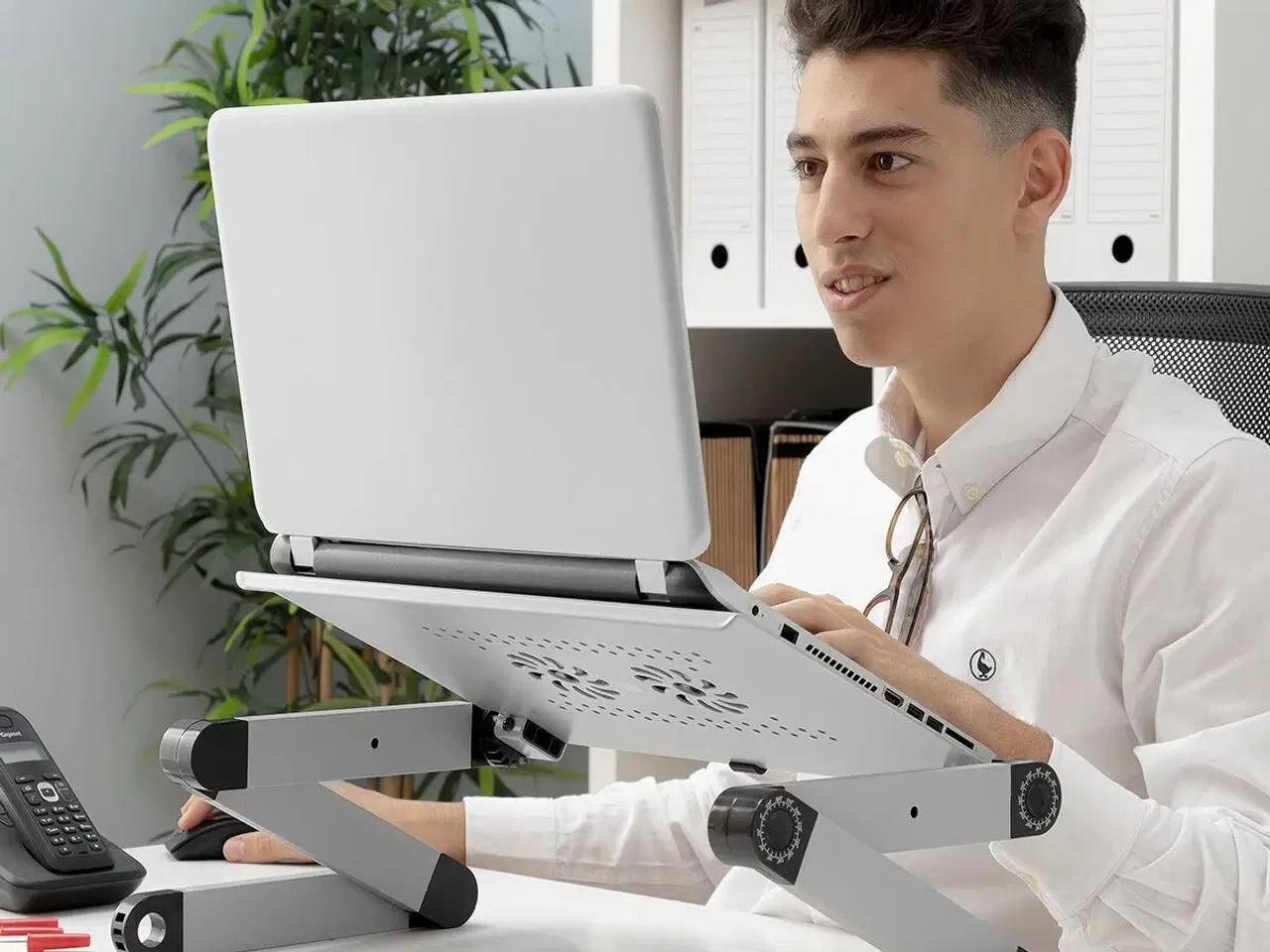 Billede 4 - Laptop stand justerbar - Omnible, grå