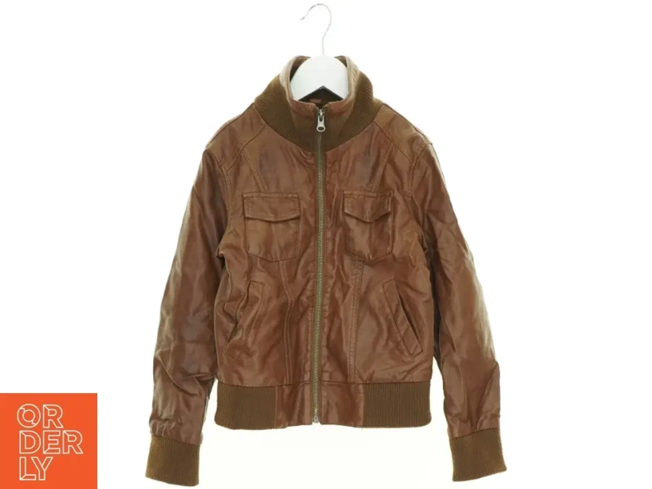 Billede 1 - Læder look Pilot jakke (str. 140 cm)