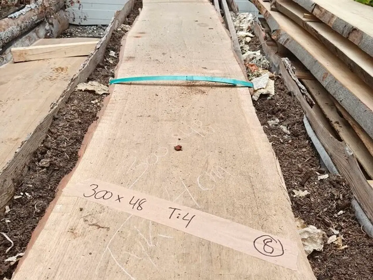 Billede 3 - 1 stk. Egetræsplanke str. 300 x 48 x 4
