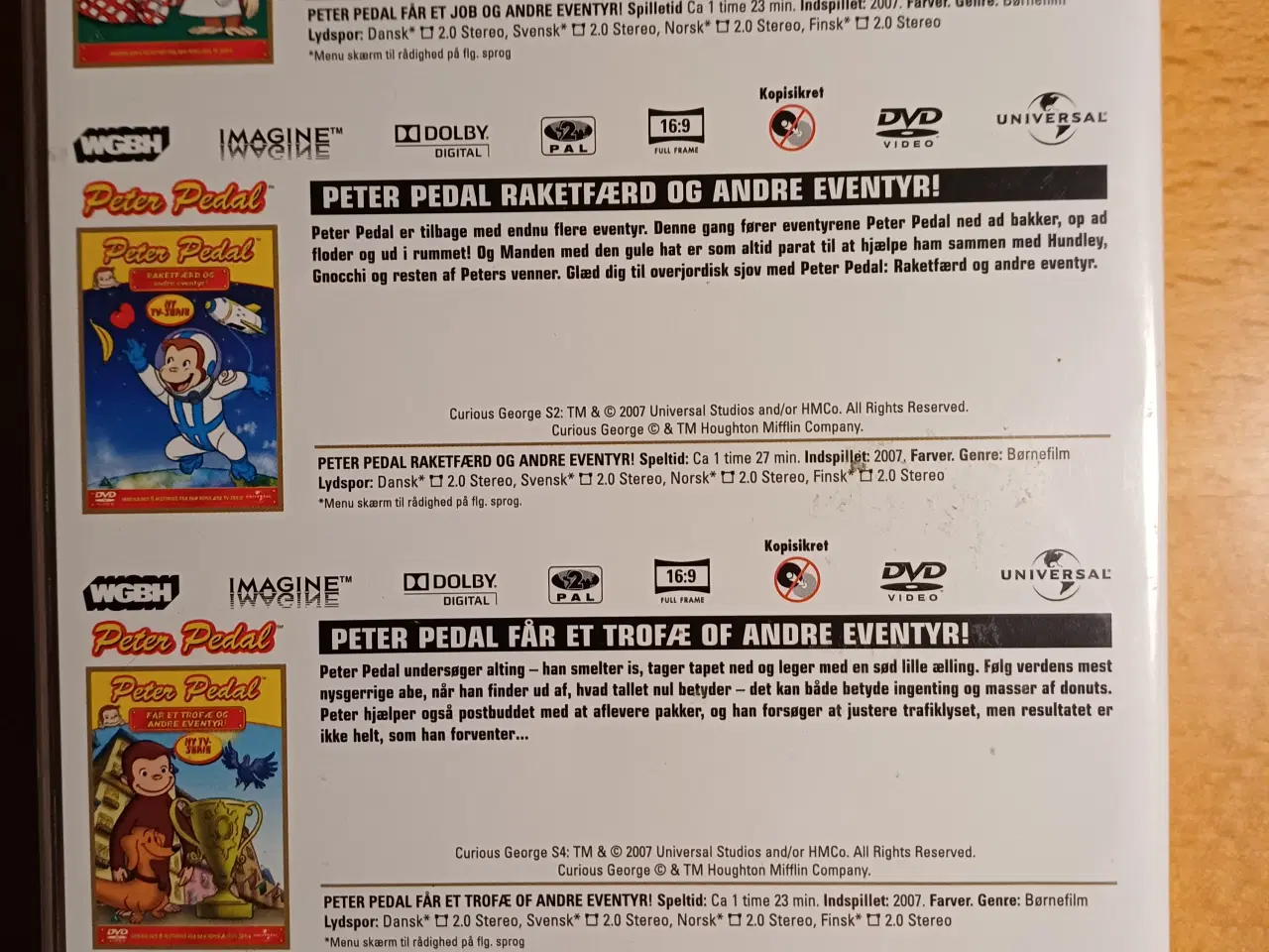 Billede 4 - Peter Pedal DVD Børnefilm 3 stk. med dansk tale.