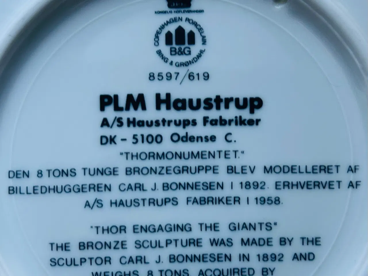 Billede 4 - PLM Haustrup - Thormonumentet, Bing & Grøndahl  