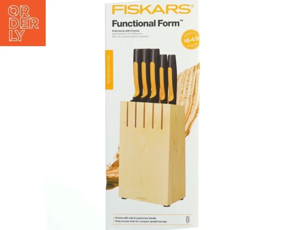 Billede 1 - Knivsæt med knivblok fra Fiskars