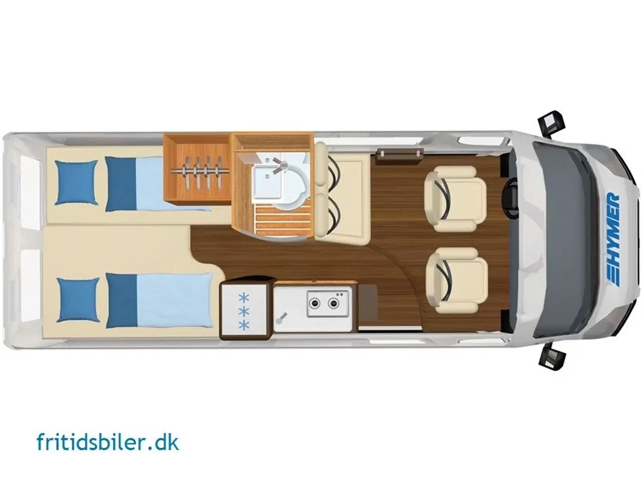 Billede 2 - 2024 - Hymer Campervan Yellowstone   Hymer Campervan Yellowstone Hymers flagskib indnefor Fritidsbiler masser af plads og med 2 enkeltsenge