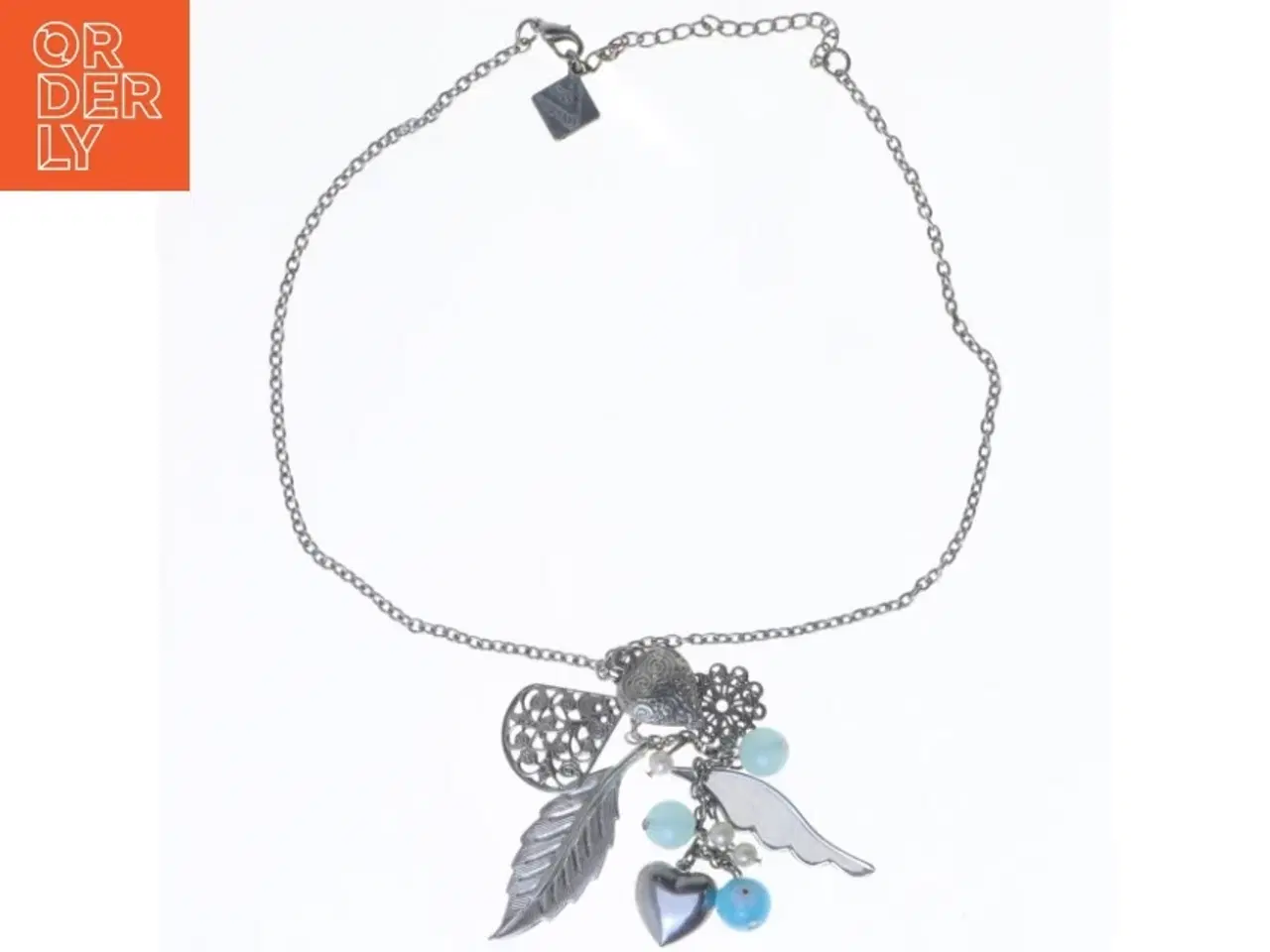 Billede 1 - Sølv halskæde med vedhæng (str. 66 cm)