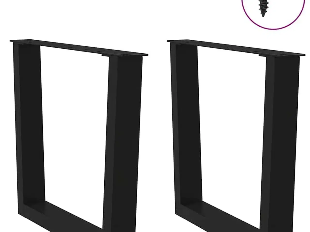 Billede 5 - Sofabordben V-formet 2 stk. sort 50x(42-43,3) cm stål