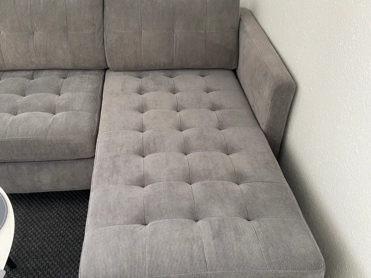 Billede 7 - Sofa med chaiselong med grå fløjl