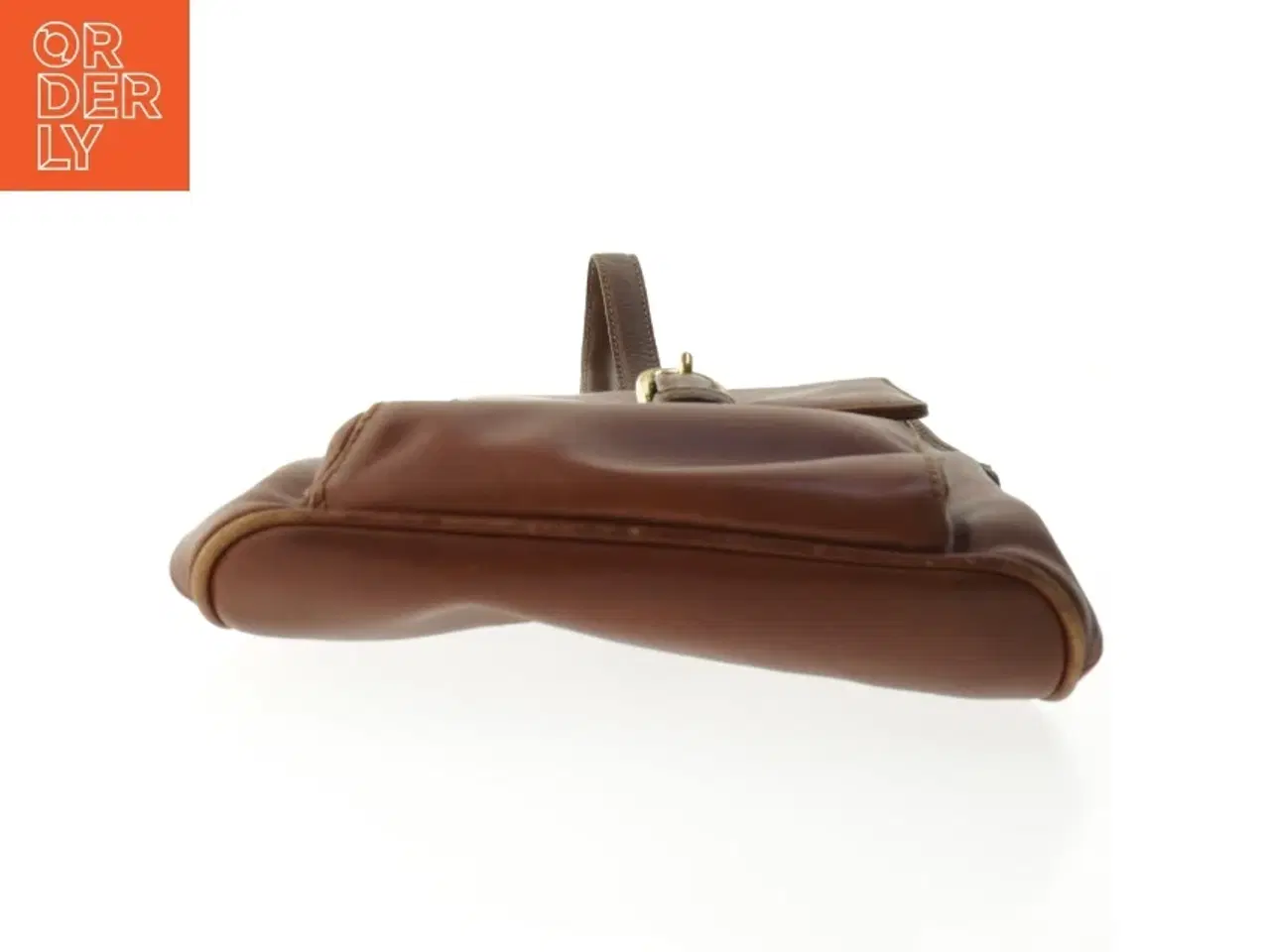 Billede 4 - Lille brun lædertaske (str. 25x19 cm)