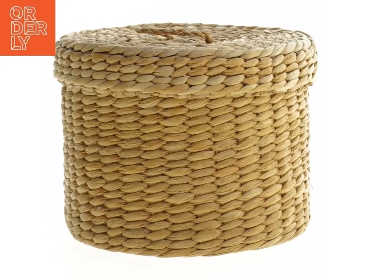 Billede 1 - Rund kurv med låg (str. Ø. 13 cm. længde. 11 cm)