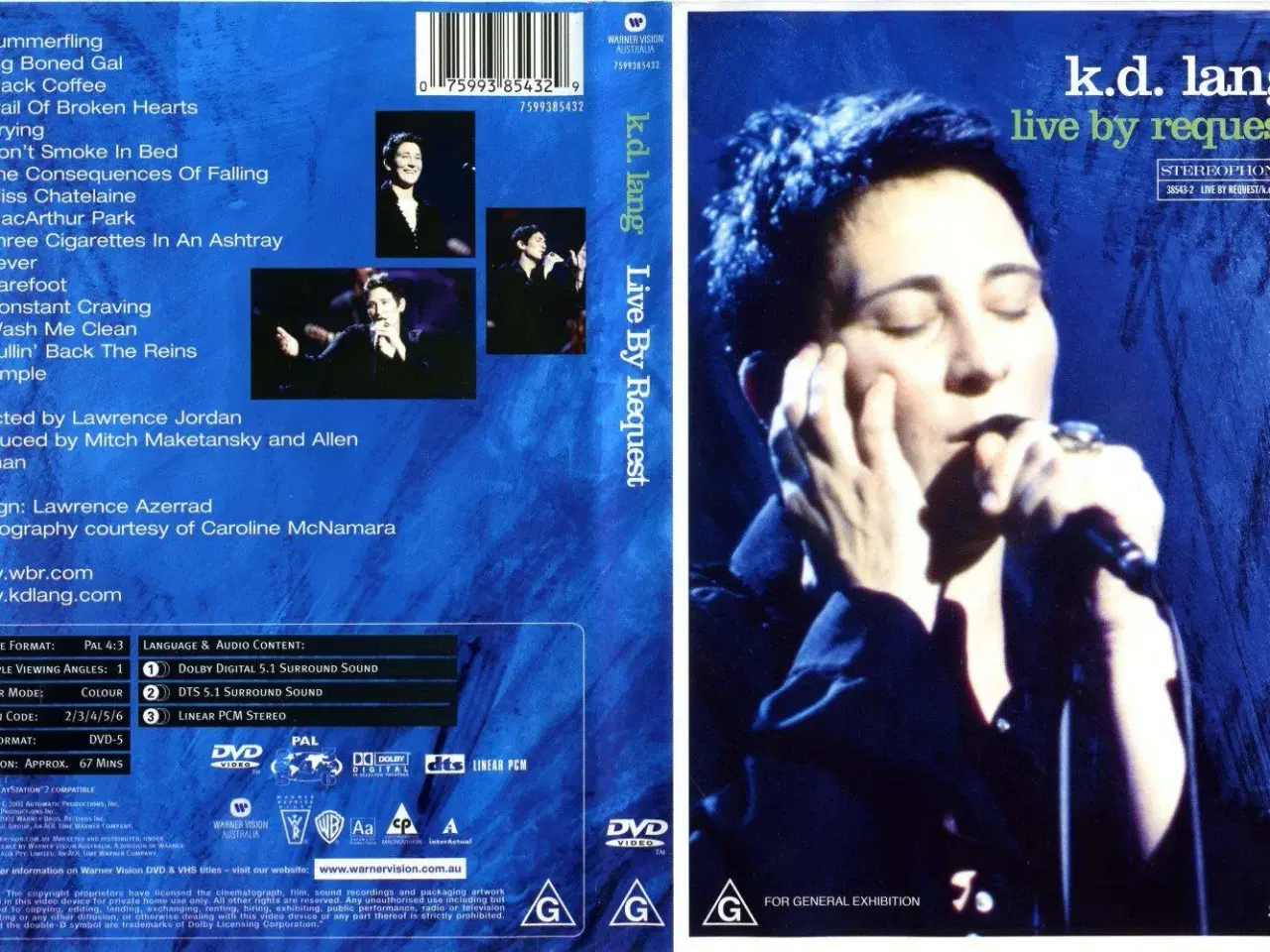 Billede 1 - K. D. Lang ; Live by request ; SE !