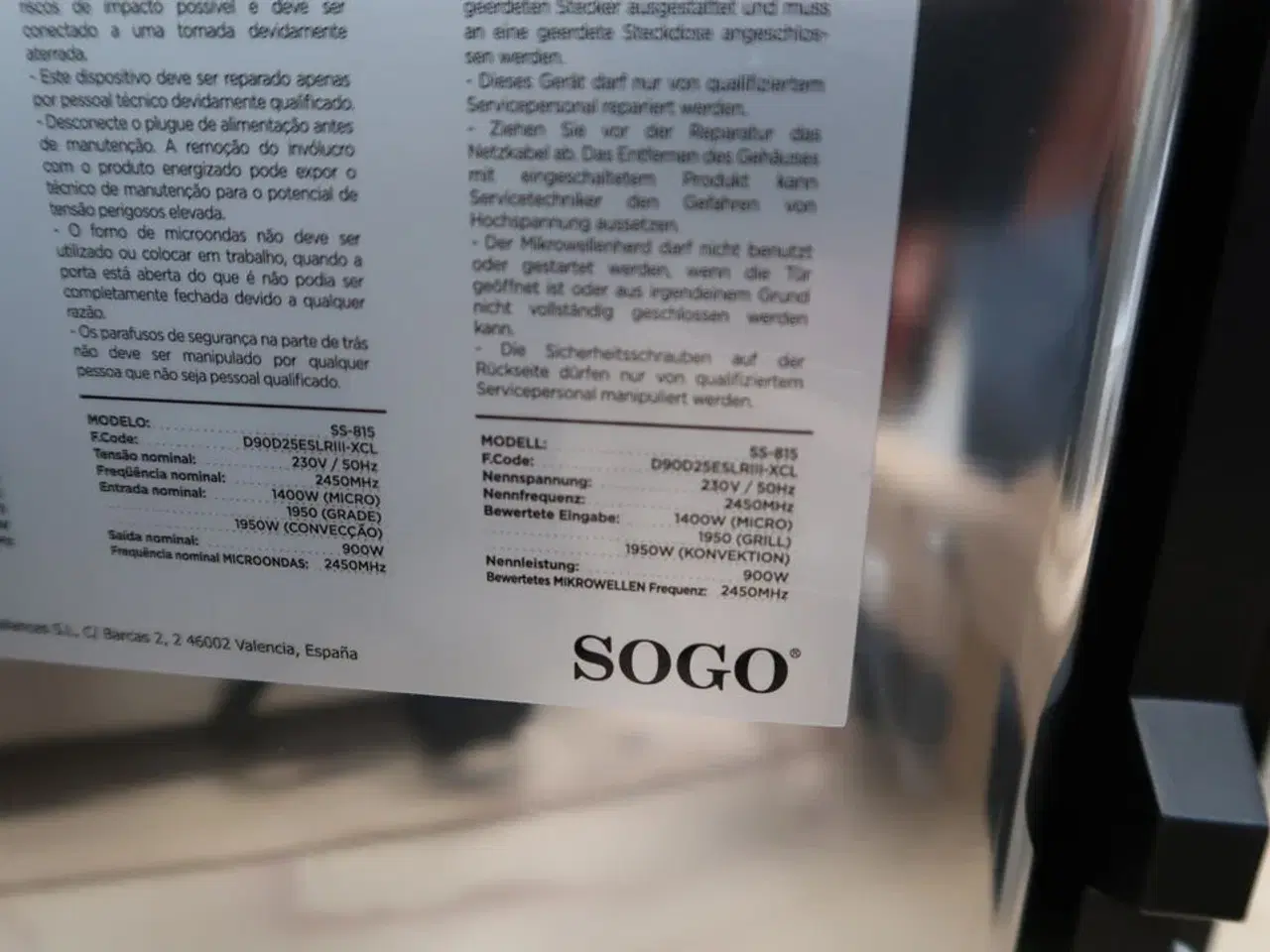 Billede 3 - Mikrobølgeovn SOGO SS-815