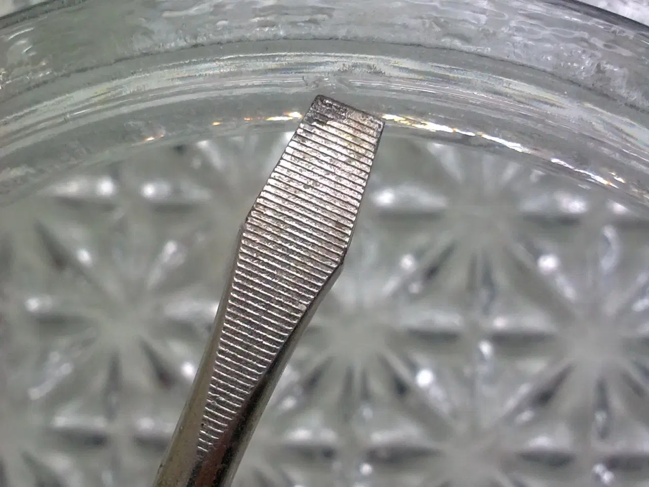 Billede 17 - Plafond firkant lampe klar reliefglas DANSK retro