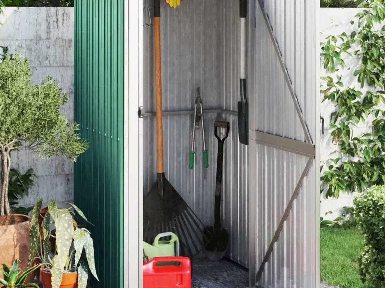 Billede 1 - Haveskur grøn 118,5x97x209,5 cm galvaniseret stål